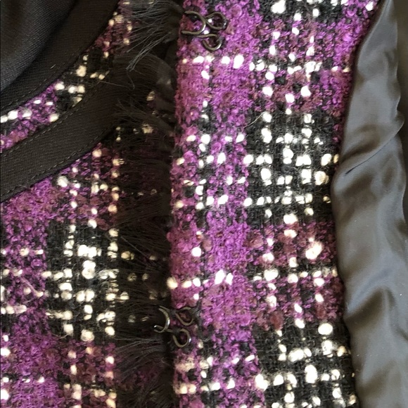 Purple, black and white checkered blazer jacket - Picture 4 of 9